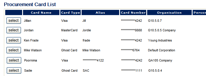 Fig 9.6 - Procurement card search page showing masked card number.png