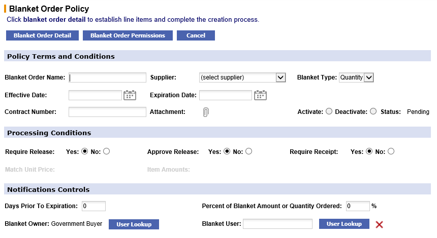 Fig 7.211 Blanket order policy screen – quantity type selected.png